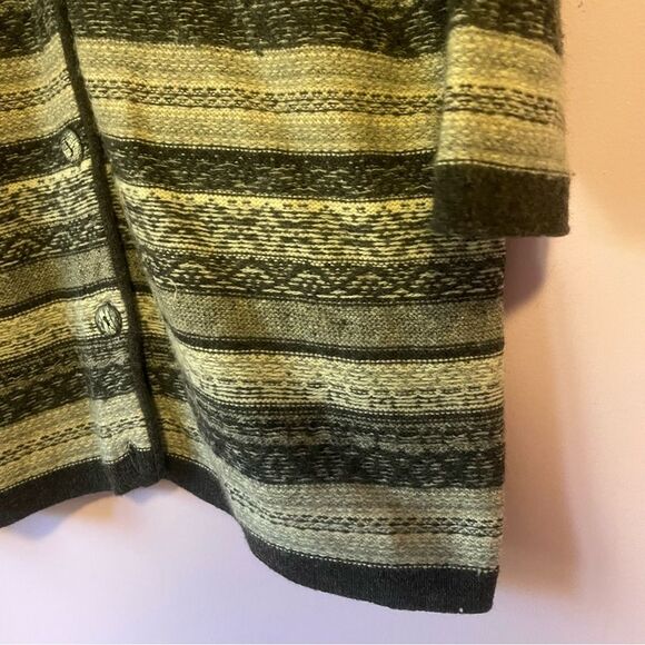 VTG Maglia Donna LP Wool Blend Gray Striped Sweater Knit Cardigan - Picture 3 of 7